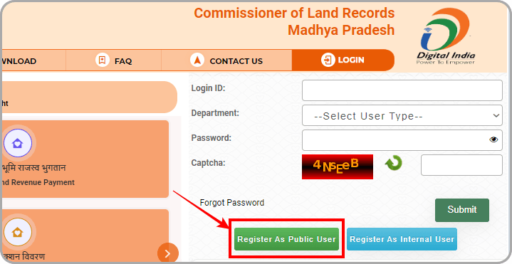 MP Bhulekh Portal पर लॉग इन / रजिस्ट्रेशन कैसे करें?
